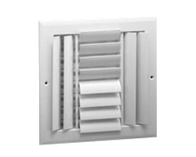 A614MS 12 12 W - ALUMINUM CURVED BLADE REGISTER 4 WAY
