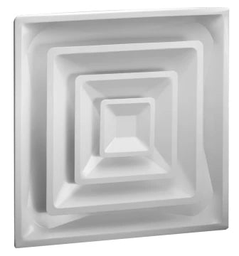 HVS RS - STEEL HIGH VOLUME SUPPLY DIFFUSER, 4-WAY, 3 CONE, INSULATED BACK