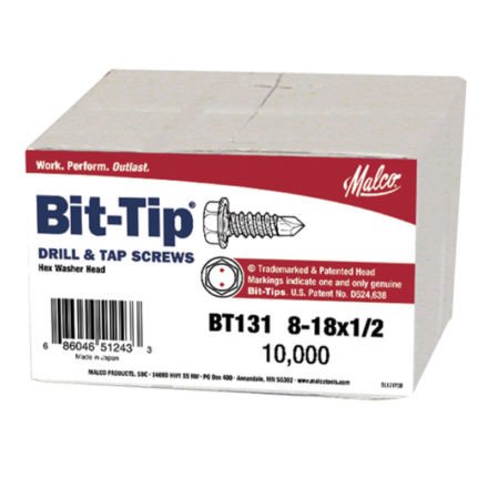 SCREWS BIT TIP #8 X 1/2 TUB
