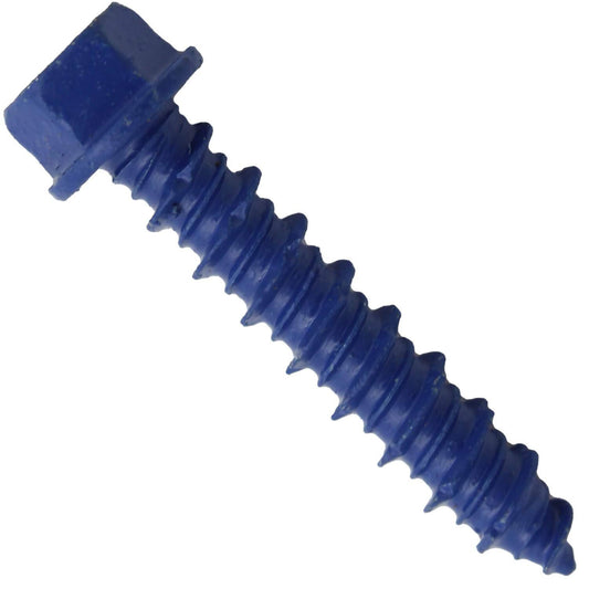 BLUE CONCRETE SCREW, 1/4" X 1-1/4",100/JAR