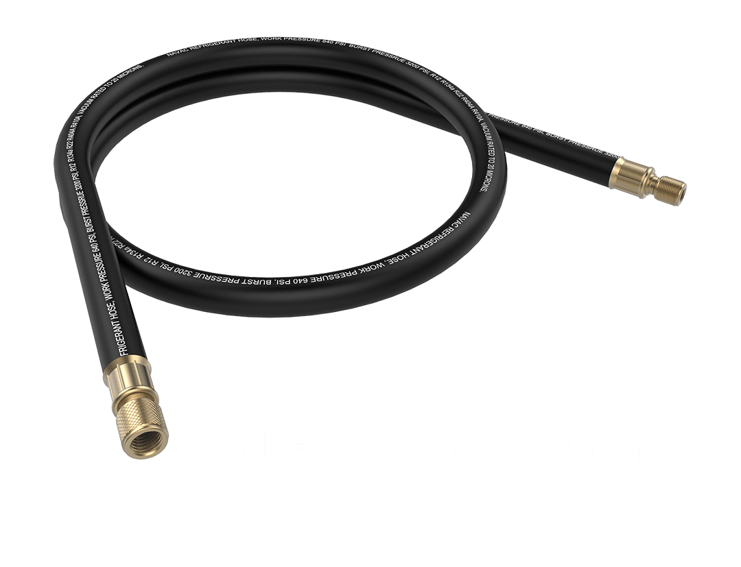 EVACUATION HOSE, BLACK, 6', 1/2" DIAMETER, 3/8" TO 1/4" FITTING