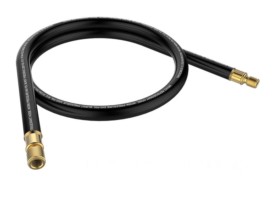 EVACUATION HOSE, BLACK, 6', 1/2" DIAMETER, 1/2" TO 1/4" FITTING