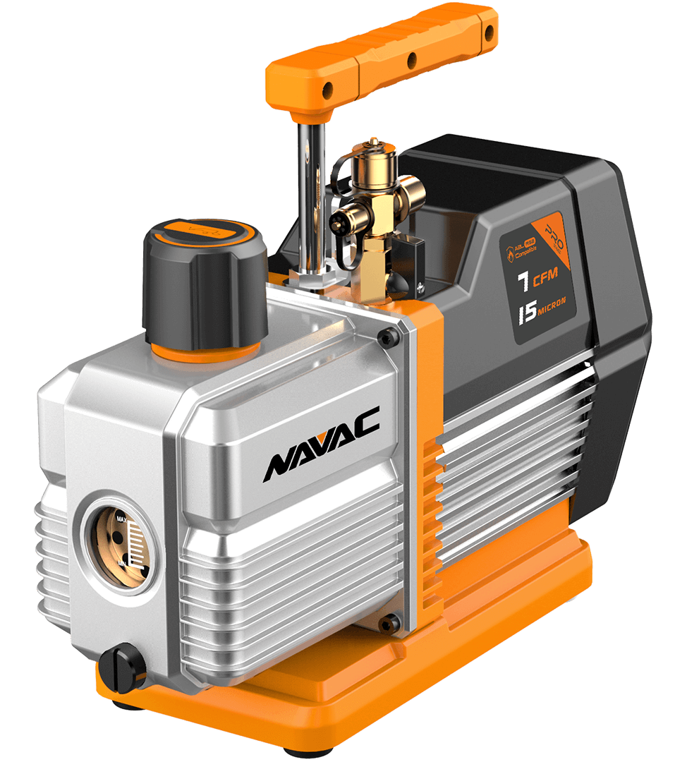 VACUUM PUMP, 7 CFM, 2-STAGE, 15 MICRONS, A2L REFRIGERANTS. PRO SERIES