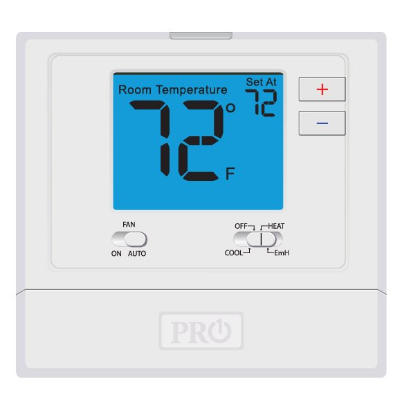 TSTAT DIGITAL 2H/1C HP NON PROG 4" DISP