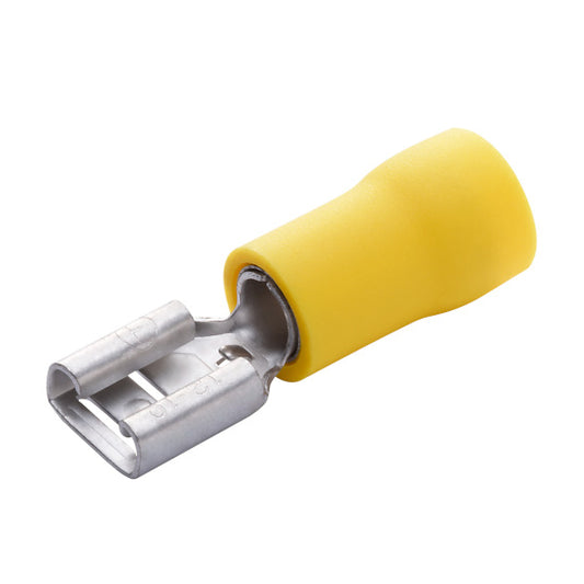 112769 - Disconnect Female AWG 12-10 Yellow 1/4 PVC