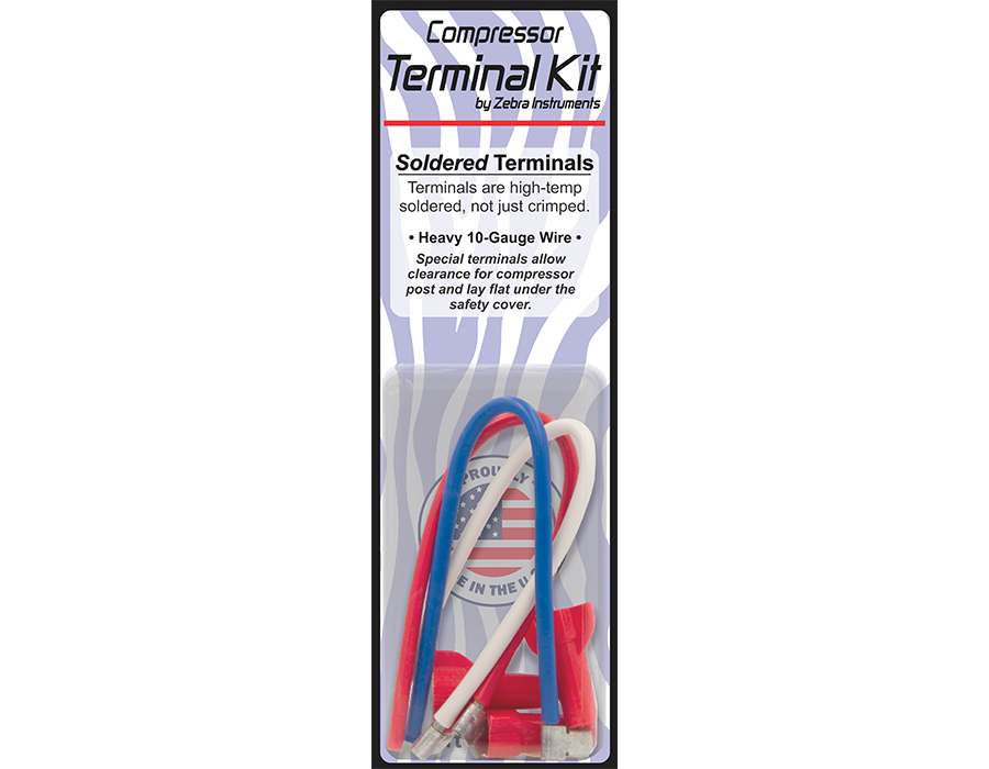 ZCTRK - COMPRESSOR TERMINAL REPAIR KIT - 3PC PRE SOLDERED TERMINALS W/ 10 GA WIRES