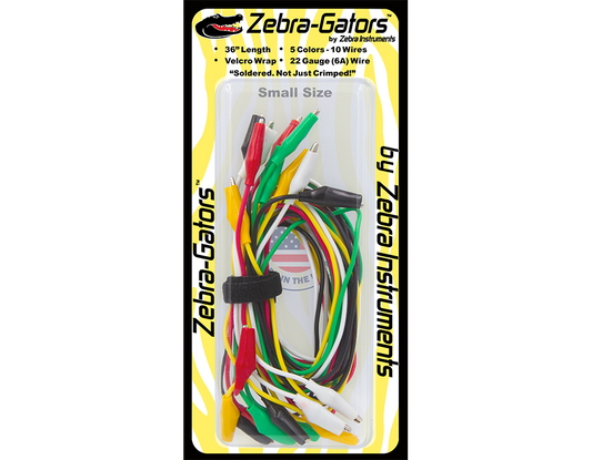 ZG002 - ZEBRA GATORS - 10 PIECE SMALL SIZE ALLIGATOR JUMPER WIRES